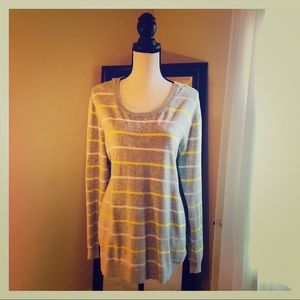 GAP | Grey Yellow & White U-Neck Sweater | XXL